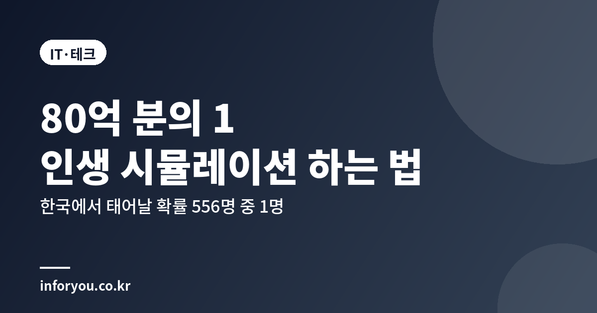 80억 분의 1 인생 시뮬레이션 게임 하는 법 썸네일